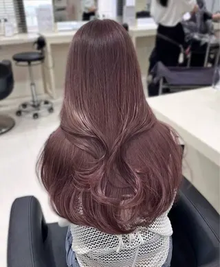 セミロング カラー ヘアアレンジ 韓国レイヤー＆ピンク 艶髪🩶maikoのヘアスタイル