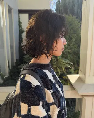 ショート カラー パーマ 江原 彩華のヘアスタイル