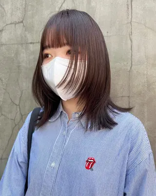 ミディアム カラー haco＋所属・圧倒的デザイン力 店長🎨RENAのヘアスタイル