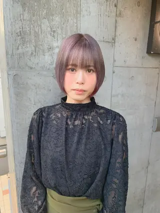 ショート カラー ミルクティーベージュ ブリーチ 店長 清水のヘアスタイル