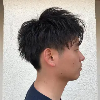 ショート カラー パーマ メンズ ニュアンスパーマ/ レイヤー/茶屋町のヘアスタイル