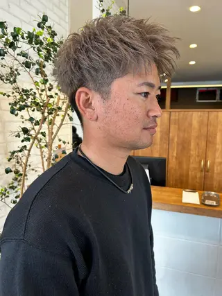 ショート カラー パーマ ヘアアレンジ メンズ ❣️倉敷❣️美髪 カラー能登一成のヘアスタイル