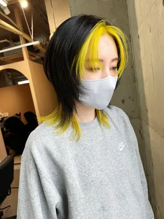 ミディアム カラー ヘアアレンジ lani ブリーチ /ダブルカラーのヘアスタイル