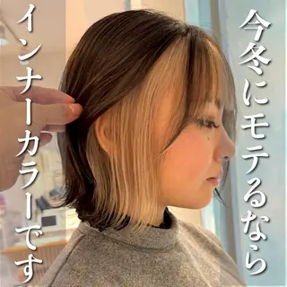 ミディアム カラー 🍀小川大輔🍀 ボブ/ブリーチ🥇のヘアスタイル
