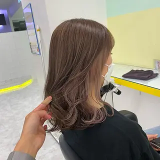セミロング カラー ヘアアレンジ mai🍑暖色カラー /レイヤー💖のヘアスタイル