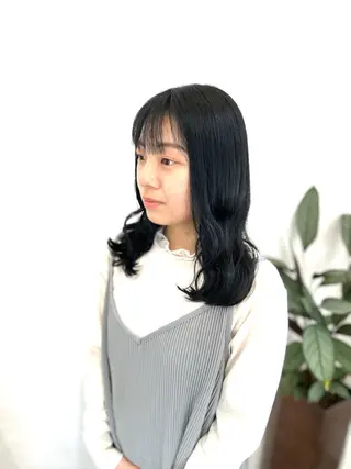 セミロング カラー パーマ 堀 大輔のヘアスタイル