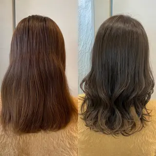 ミディアム カラー 顔まわりカット🌟 くびれヘア/寺門遥輝のヘアスタイル