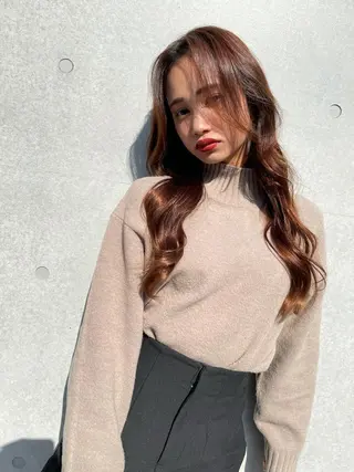 ロング カラー 透明感カラー×小 顔レイヤー♡ヒデさんのヘアスタイル
