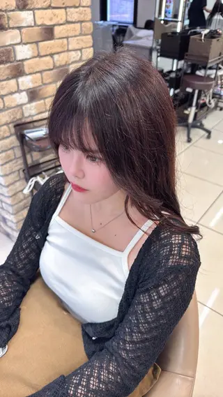 ロング メンズ特化シャドウパ ーマラウンドマッシュのヘアスタイル