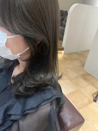 セミロング カラー 🥀韓国ヘア🥀 宮津真菜のヘアスタイル