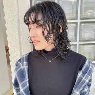 セミロング パーマ YUKO/ 似合わせ韓国風パーマのヘアスタイル