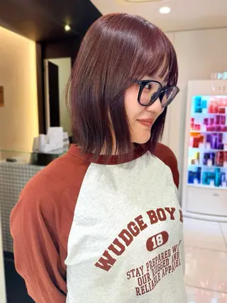 カラー 暖色/レイヤーカット /艶髪/髪質改善/のマツエク・マツパデザイン