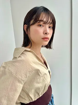 ショート カラー あやめ【顔まわり/レ イヤー/柔らかカラ】のヘアスタイル