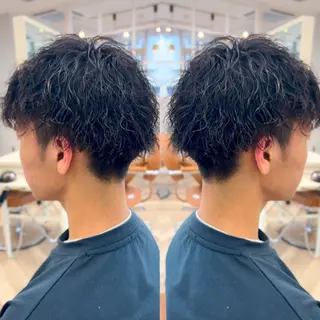 ショート パーマ メンズ 塚本/豊橋メンズ特化 パーマ、ヘッドスパのヘアスタイル
