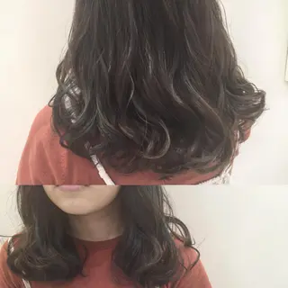ミディアム セミロング ロング カラー パーマ ハイトーン×髪質改善 KENTAのヘアスタイル