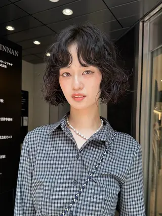 ショート 🌀渋谷ボブパーマ 🌀河野瑠太のヘアスタイル