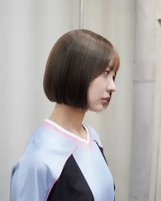 ミディアム 透けヘア/艶ベージュ ヘアセット/nagiのヘアスタイル