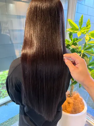 ロング パーマ Agu  hair  grove 金沢八日市店所属・名竹聖治/透明感 カラー/縮毛矯正のヘアスタイル