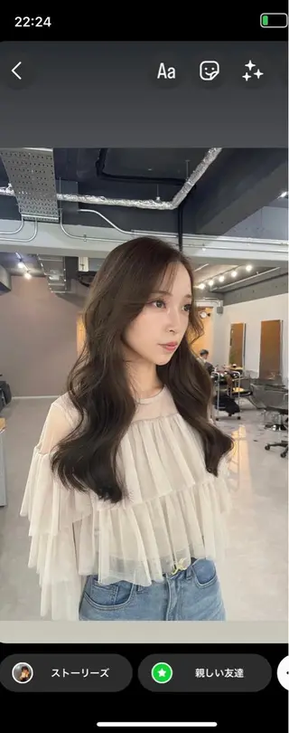 セミロング カラー 西村あきや トレンド韓国ヘアのヘアスタイル