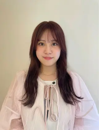 ロング カラー シャドウパーマ／骨格 矯正カット　トモキのヘアスタイル