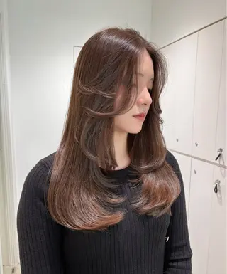 ロング カラー 🎀優姫 🎀  韓国レイヤーのヘアスタイル