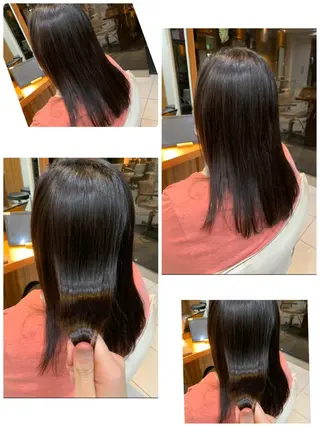 ミディアム カラー パーマ 白髪ぼかしハイライト 柳川拓哉のヘアスタイル