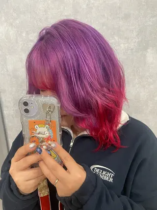 セミロング カラー ヘアアレンジ 透明感カラー/推しカ ラー☁️JURAのヘアスタイル