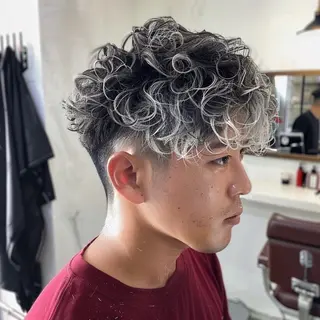 ミディアム カラー パーマ ヘアアレンジ メンズ EnBlesS西宮 マンツーマン神道有基のヘアスタイル
