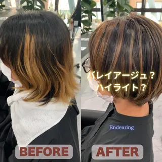 カラー Endearing 銀座/レイヤーカットのヘアスタイル