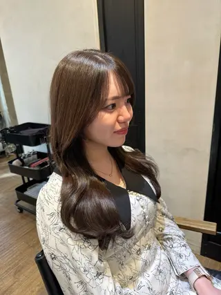 セミロング ヘアアレンジ 顔周りcut・ご相談 ＝新宿しずく🇰🇷のヘアスタイル