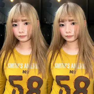 ロング aina/心斎橋 /ハイトーン/カラーのヘアスタイル