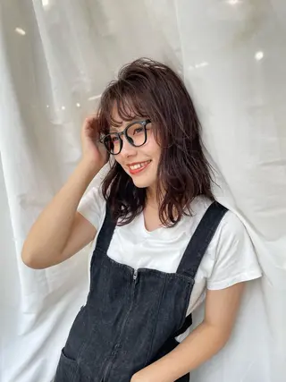 ミディアム パーマ 🤍似合わせパーマ 奥田沙耶🫧のヘアスタイル