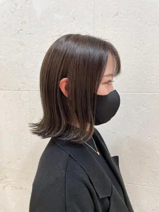 セミロング カラー 斉藤 貴也のヘアスタイル