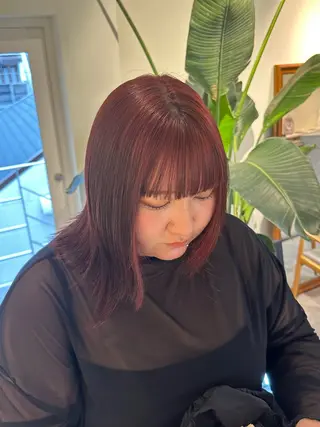 ミディアム カラー HANAME 原宿美容室のヘアスタイル
