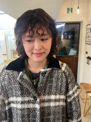 ミディアム パーマ 宇野澤 銘のヘアスタイル