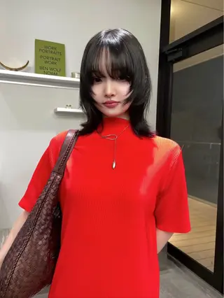 ミディアム カラー HARUKA/原宿 ショートカットモデルのヘアスタイル