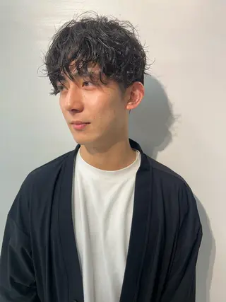 ショート パーマ メンズ ナチュラル×色気パ ーマ 渋谷/マナミのヘアスタイル