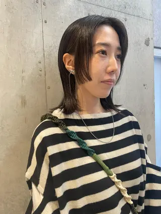 ミディアム パーマ ショートウルフくせ毛 お任せくださいのヘアスタイル