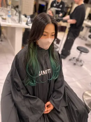 セミロング カラー パーマ ヘアアレンジ メンズ キッズ 🦋韓国レイヤー｜ 透明感グレージュ🦋のヘアスタイル