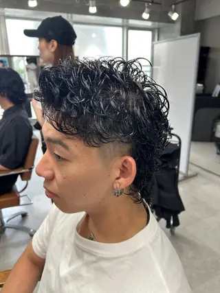 パーマ メンズ カズキ🌼曲がる 縮毛矯正のヘアスタイル