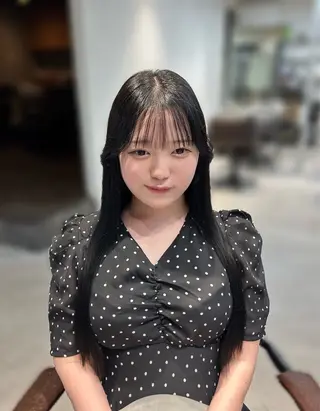 ロング カラー ninaアイドル前髪 ×透明感🎀のヘアスタイル