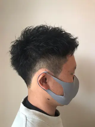 ショート パーマ メンズ ニュアンスパーマ/ レイヤー/茶屋町のヘアスタイル