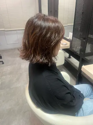 セミロング デザインカラー🍬✨ 透明感カラー✨ナナのヘアスタイル