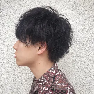 ショート カラー パーマ メンズ ニュアンスパーマ/ レイヤー/茶屋町のヘアスタイル