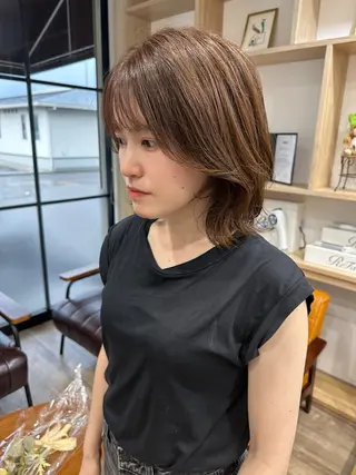 ミディアム カラー パーマ ヘアアレンジ 髪質改善/韓国風 レイヤー/田村祐樹のヘアスタイル