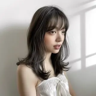 セミロング 髪質改善特化／透明感 カラー／ＡＫＡＮＥ♡のヘアスタイル