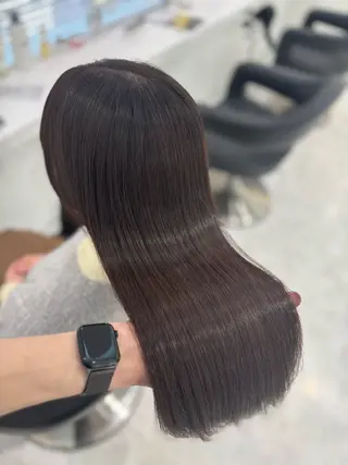 ロング カラー 流行りの透明感カラー ×縮毛矯正🤍ユウのヘアスタイル