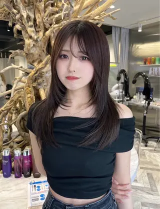 ロング カラー mai🤍縮毛酸性ス トレート/アイリストのヘアスタイル