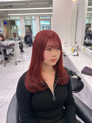 セミロング カラー 💖札幌カラー 指名No.1💖玲奈のヘアスタイル