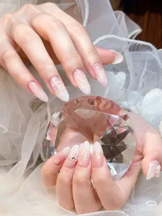ネイル リボン、ガーリー パーツ放題専門店のネイルデザイン